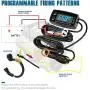 Runleader Digital LED Engine Hour Meter,RPM &Temperature Display,Maintenance Reminder,External Powered Operating for Lawn Mower Generator Dirtbike Paramotor Outboard Motor Marine Compressor