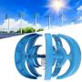 1200W Wind Turbine 5 Blade Wind Vertical Axis Generator Blue Electricity Producer Equipment for Boats Terraces Cabins or Mobile Houses Charging (24V)