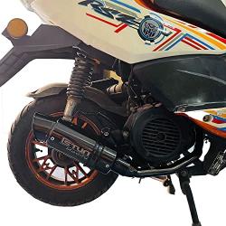 YOSAYUSA Complete Exhaust System Slip On Muffler Baffle Header Muffler For GY6 Engine 125cc 150cc Scooter Moped ATV (With Removeable DB Killer)