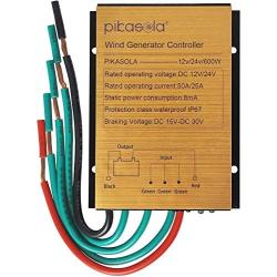 Pikasola Wind Turbine Charge Controller Mini Wind Turbine Generator Controller IP67 Waterproof 12V/24V Automatic Controller Suitable for 400Watt 500Watt 600Watt Wind Turbine System