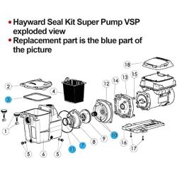 Pool Pump O-Ring Seal Repair Kit for Hayward Super Pump SP2600, 1600, 2600X Kit 3 (1-Pack)