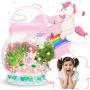 Light-Up Unicorn Terrarium Kit for Kids with LED Light, DIY Mini Garden Night Light Project, Unicorn Toy Gift for Girls Age 4,5,6,7,8,9+ Crafts Kits, Unicorn Girls Stuff, Birthday Gift, Bedroom Decor