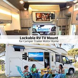 RV TV Mount for Most 13-45 inch TV, Lockable TV Wall Mount for Camper Trailer Motor Home, Articulating Arms Swivels Tilts Extension Rotation, VESA 200x200, up to 55 lbs