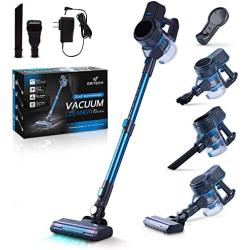 Britech Cordless Lightweight Stick Vacuum Cleaner, 250W Motor for Powerful Suction 30min Runtime, LED Display Screen & Headlights, Great for Carpet Cleaner, Hardwood Floor & Pet Hair (Blue)