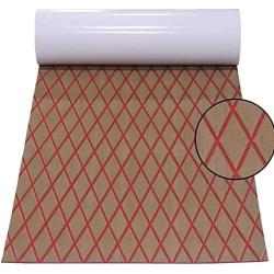 Hzkaicun EVA Foam Faux Teak Boat Decking Sheet Motor Boat Flooring Boat Decking Flooring 6MM Marine Decking Eva Foam Faux Teak Decorative Board Eva Foam Boat Flooring Non-Slip 74.8