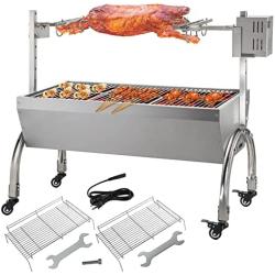 VEVOR 45W Rotisserie Grill Roaster, 37 Inch BBQ Small Pig Lamb Rotisserie Roaster, Max Capacity 88 lbs for Camping Outdoor Barbecue