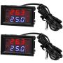 DC 12V Electronic Temperature Controller Programmable -50 to 110 Degree Celsius Heating/ Cooling Thermostat Control Switch Module NTC Waterproof Sensor Probe Dual Color LED Display Monitor (2 Pieces)