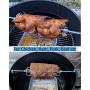 BBQSTAR Premium Black Powder Coated 22.5-in Kettle Grill Rotisserie Kit-Rotisserie Ring/Spit Motor Driver/4-Prong Meat Forks/Wooden Handle-for 22-Inch Weber/Napoleon/Kingsford Kettle Charcoal Grills