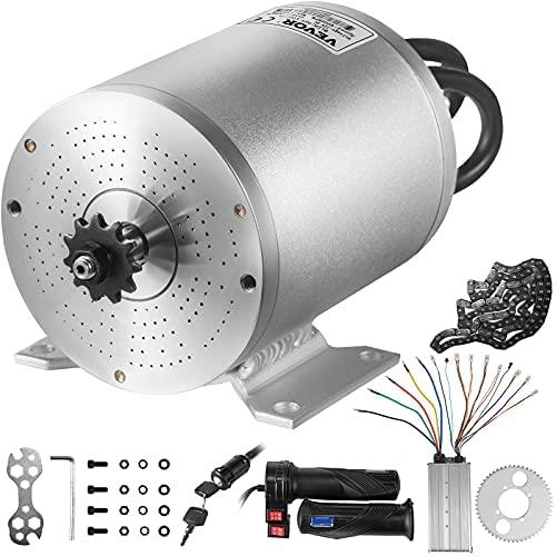 VEVOR Electric Brushless DC Motor,72V 3000W Brushless Electric Motor,4900RPM Brushless Motor Kit,w/Controller and Throttle Grip for Electric Scooter E Bike Engine Motorcycle DIY Part Conversion Kit