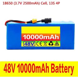 Jieoto 48V 10Ah 10S 4P Electric Bike Lithium Battery Pack Rechargeable Li-ion Battery Fit for Electric Scooter Electric Motorcycles Mopeds with 54.6V Charger