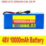 Jieoto 48V 10Ah 10S 4P Electric Bike Lithium Battery Pack Rechargeable Li-ion Battery Fit for Electric Scooter Electric Motorcycles Mopeds with 54.6V Charger
