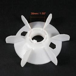 uxcell Motor Fan Blade 180mmx38mm D Shape Bore White Engineering Plastic with 6 Vanes