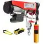Partsam 1100 lbs Lift Electric Hoist Crane Remote Control Power System, Zinc-Plated Steel Wire Overhead Crane Garage Ceiling Pulley Winch w/Premium Straps (w/Emergency Stop Switch)