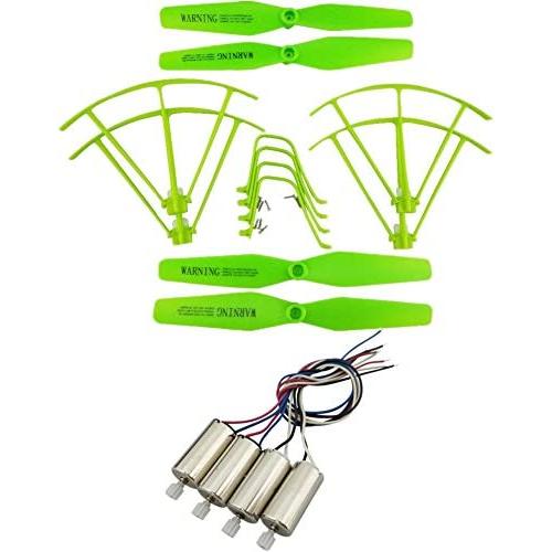 Upgraded Spare Parts Replacement for Syma X5UW X5UC RC Quadcopter Rc Helicopter Copter Toy Motor Main Blade Propellers Propeller Protectors Blades Frame Landing Skid with Screws Set (Green)