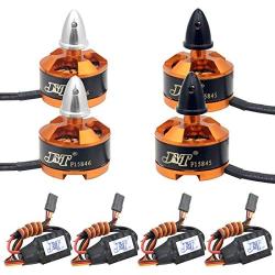 JMT Mini Multi-Rotor 1806 2400KV CW CCW Brushless Motor for DIY 2-3S 250 Mini Drone FPV CC3D 260 330 RC Quadcopter (2CW+2CCW+4ESC)