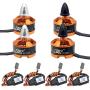 JMT Mini Multi-Rotor 1806 2400KV CW CCW Brushless Motor for DIY 2-3S 250 Mini Drone FPV CC3D 260 330 RC Quadcopter (2CW+2CCW+4ESC)