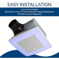 Broan-NuTone AER110RGBL ChromaComfort 110 CFM Ventilation Fan with 24 Color Selectable LED, 1.5 Sones, ENERGY STAR Certified, White