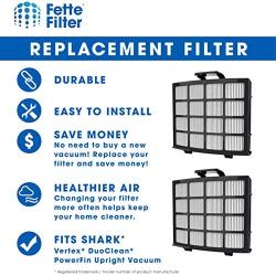 Fette Filter - Replacement Post-Motor Filters Compatible with Shark Vertex DuoClean PowerFin Upright Vacuum. Compare to Part # XHFAZ2000 (2QTY))