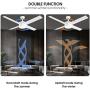 Ceiling Fans with Lights Remote Control,SNJ 52 inch Modern Ceiling Fan for Bedroom,Kitchen,Living Room,White Ceiling Fan with Light indoor,AC Quiet Reversible Motor Fan,LED,Timing,4 Blades