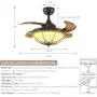 NOXARTE 36 Ceiling Fan with Light Remote Control Vintage Dimmable Retractable Fan Chandelier Lighting Fixture for Living Dining Room NOXARTE 36 Ceiling Fan with Light Remote Control Vintage Dimmable Retractable Fan Chandelier Lighting Fixture for Living Dining Room
