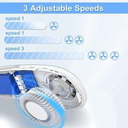 Portable Bladeless Hanging Neck Fan Hands Free Sports Fans, USB Rechargeable Personal Wearable Brushless Motor Leafless Fan with 3 Wind Speeds Mini Necklace Fan for Office Outdoor Travel (White)