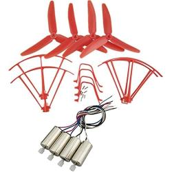 Upgraded Spare Parts Replacement for Syma X5UW X5UC RC Quadcopter Helicopter Copter Toy Motor Three-Blade 3 Blades Propellers Propeller Protectors Blades Frame Landing Skid Included Screws Set (Red)