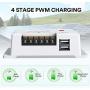 Solar Charge Controller 10A, Bateria Power 12V/24V PWM Solar Controller with LCD Display Dual USB Multiple Load Control Modes for AGM, Gel, Flooded and Lithium Battery, Used in RVs, Boats, Yachts