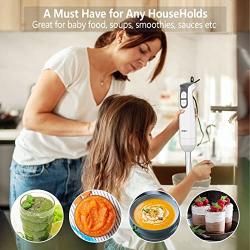 XMIX Immersion Hand Blender with 304 Stainless Steel, Handheld Single Stick Blender with Turbo Mode for Blend Baby Food, Purees Soups, Smoothies, and Dips