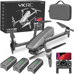 YKRC YK47 Drones with Camera for Adults 4k EIS 3-Axis Gimbal Camera, Brushless Motor, Quadcopter with 84Mins Flight Time, Auto Return Home, Follow me,50times Zoom,Quadcopters