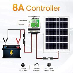 SOLPERK 10W Solar Panel，12V Solar Panel Charger Kit+8A Controller，Suitable for Automotive, Motorcycle, Boat, ATV, Marine, RV, Trailer, Powersports, Snowmobile etc. Various 12V Batteries. (10W Solar)