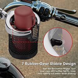 KEMIMOTO Motorcycle Cup Holder Handlebars, Motorcycle Drink Holde for 1 Inch Handlebar Compatible with Sportster Softail Dyna Street Glide Road King Road Glide Electra Glide Vulcan, Universal