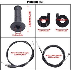 Throttle Handle+Right Brake Lever, Handle, Brake Cable, Throttle Cable Compatible with Mb165 Mb200 196cc 200cc 5.5hp 6.5hp Doodlebug Bike, XR80 XR100 CRF70 CRF80 CRF100 Pit Dirt Motor Bike Mini Bike