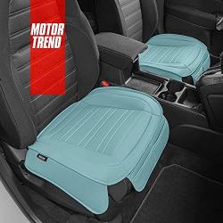 Motor Trend Mint Faux Leather 2-Pack Car Seat Cover for Front Seats, Padded Car Seat Protectors with Storage Pockets, Premium Interior Covers, Front Seat Covers for Cars Truck SUV Auto