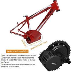 BAFANG BBS02 48V 750W Mid Drive Kit with Battery (Optional), 8Fun Bicycle Motor Kit with LCD Display & Chainring, Electric Brushless Bike Motor Motor para Bicicleta for 68-73mm BB