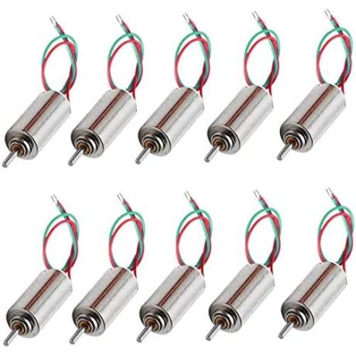 DC 1.5-3.7V 42000RPM Coreless Micro DC Motor 4mmx8mm for Airplane Model RC Toys - (10 Pcs)