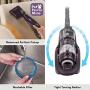 Kenmore Friendly Lightweight Bagless Compact Canister Vacuum with Pet Powermate, HEPA, Extended Telescoping Wand, Retractable Cord and 2 Cleaning Tools, Motor Power, Purple