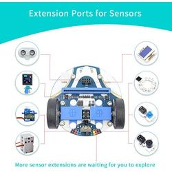 ELECFREAKS microbit Mini Cutebot Kit Compatible with BBC Micro:bit V2 and V1, DIY Programmable Robot Car Kit, STEM Educational Project, Graphical Makecode Coding Car with Tutorial (Without Micro:bit)