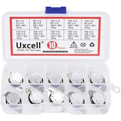 uxcell 10pcs NO KSD301 Thermostat 90-150°C(194-302°F) Temperature Thermal Control Switch 90 95 100 105 110 115 120 130 140 150°C Normally Open Assortment Kit