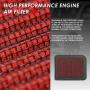 DNA Motoring AFPN-230-RD Washable Drop In Panel Air Filter Enhance Engine Performance [Compatible with 07-08 Mitsubishi Grandis / 13-17 Lancer / 14-20 Outlander / 13-20 Outlander Sport / 13-20 Rvr]