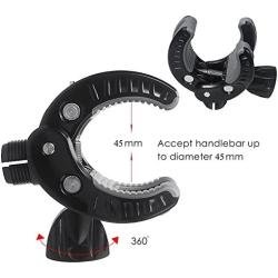 Bike Phone Mount, Bicycle Motorcycle Handlebar Cell Phone GPS Holder 360 Degrees Rotatable Cradle with Rubber Strap Clamp, Compatible with All Smartphones