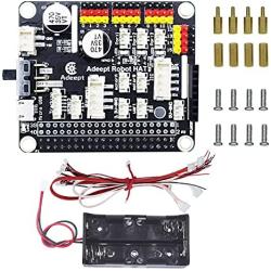 Adeept Raspberry Pi Robot HAT Kit, Smart Robot Car Driver, Robot Expansion Board Support Raspberry Pi 4 Model B 3B+ 3B 2B B+, L298P DC Motor Drive, PCA9685 16 Channel 12-Bit PWM Servo Motor Driver