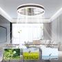 WERBUY 16 Ceiling Fans with Lights and Remote APP Control, Low Profile Flush Mount Small Ceiling Fan for Bedroom TV Room with 6 Speeds/Quiet Reversible DC Motor/Smart Timing -5 Brown Wood Blades