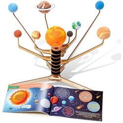 Jinnto Educational STEM Box Model Solar System Toy Project for Kids - Rotating Building Planetarium Model DIY - 3 In1 Exciting Astronomy Game Kit Gift for Children Age 6 and Up