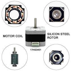 2pcs 3D Printer NEMA17 Stepper Motor Kit 1.0A 33N.cm (47oz.in) 4-Lead Wire with 1m Cable (2LL3401MOTOR)