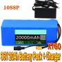 Jieoto 36V 20AH 10S 8P E-Bike Battery Pack 10S 8P 20000mAh E-Bike Battery with 2A Charger and BMS Waterproof Li-ion Battery Pack Fit for 750W-50W Motor