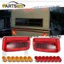 Partsam Led RV Camper Tail Light Kit, 14xAmber/Red 2x4 Oblong Led Marker Lights 6 Diodes + Red Surface Mount Lights Stop/Turn/Tail with License Light for RV Trailer Camper, 5th Wheel Motorhome