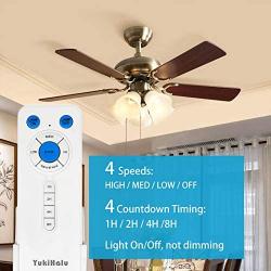 YukiHalu Universal Ceiling Fan Remote Control kit, Natural Wind Mode, 3 Fan Speed 4 Timing, Compatible with Hunter/Harbor Breeze/Westinghouse/Honeywell and Others