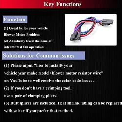 HOPUT 3 Pins Blower Motor Resistor Connector, Replace Wiring Harness for 8e5h-19e624-a, 89018778, 89019351, 1581773, Compatible with Chevy, GMC Silverado, Tahoe, Suburban, Sierra, Yukon XL - AC