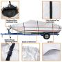 iCOVER Trailerable Boat Cover- 12-14 Waterproof Heavy Duty Marine Grade Polyester, Fits V-Hull,Fish&Ski,Pro-Style,Fishing Boat,Runabout,Bass Boat, up to 12ft-14ft Long and 68