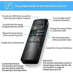 Universal Ceiling Fan Remote Control Kit Replacement for Hampton Bay Home Decorators Collection Hunter Harbor Breeze, 3-Speed Timer Light Dimmer Thermostatic Control, 2AAZPHD3/HD3 KUJCE10320/TR222A